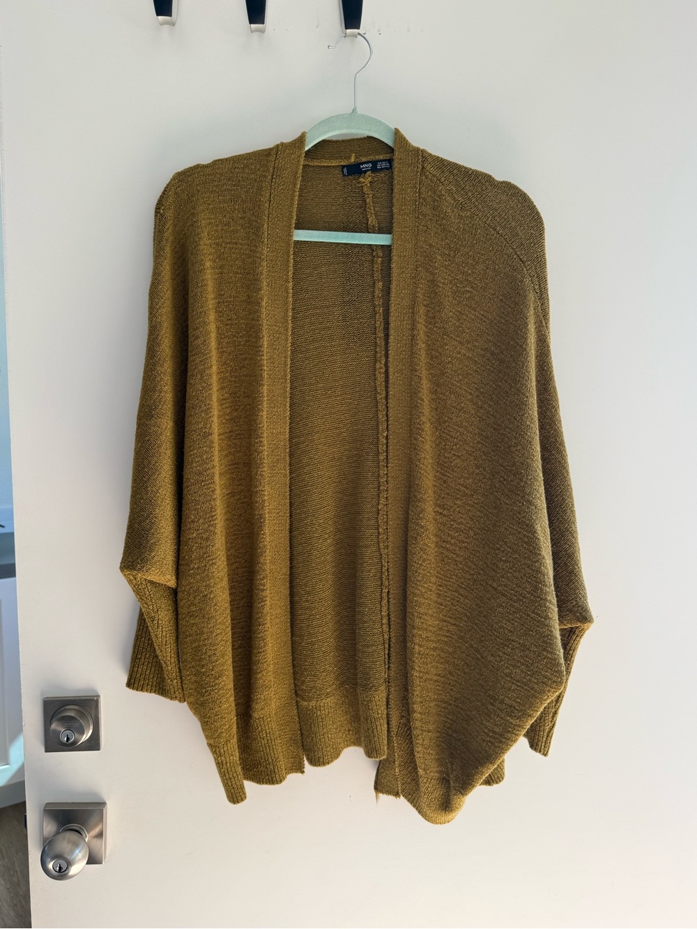 Open-Front Cozy Cardigan in chartreusey green